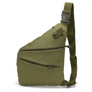 전술 카모 휴대용 가슴 가방 야외 하이킹 크로스 바디 숄더백 방수 통근 가슴 가방 착용