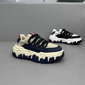 Chaussures de skate tendance pour hommes Printemps 2025 – Nouveau style à semelle épaisse, lacets, anti-odeur, doublure en maille, polyvalentes, sport et décontractées, style « Dad Shoes » - Product Image 2