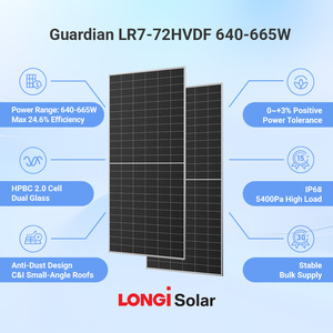 Panneaux solaires Longi bifaciaux double vitrage 650w 660w 620w monocristallins - Product Image 2