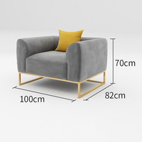 Combinaison de canapé de bureau et table basse de style nordique simple, chaise de conférence de bureau avec structure métallique et plateau en marbre