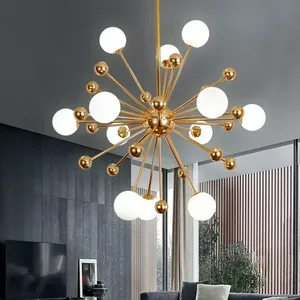 Lampadario a globo per illuminazione cucina e ristorante, lampadario dorato <span class=keywords><strong>in</strong></span> <span class=keywords><strong>plexiglass</strong></span> acrilico, lampada Sputnik a molecole, lampadario italiano - Product Image 1