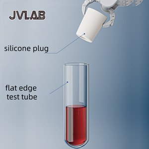 <span class=keywords><strong>Tube</strong></span> à essai en verre à bouche plate et fond <span class=keywords><strong>rond</strong></span>, en borosilicate de haute qualité, avec bouchon en silicone, fournitures et équipements de laboratoire chimique - Product Image 5