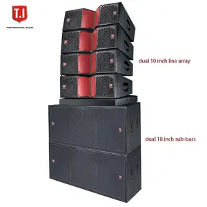 T.I pro audio sound equipment dual 12 inch professional line array speaker power amp mixer monitor system for church