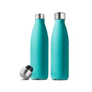 Bottiglia d'acqua tripla isolata in acciaio inossidabile 17 oz elegante isolante e fresca perdita di 100% e bottiglia resistente al sudore turchese
