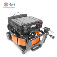 Sistem Inspeksi Pipa Vcam WiFi H.265 Kamera Ganda Tahan Air IP68 Pan-Tilt 40mm Self-Leveling Gulungan 50m Pemancar 512Hz 13"