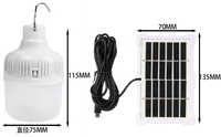 Ampoule solaire LED suspendue rechargeable de haute qualité pour le camping en plein air, éclairage puissant de 10W