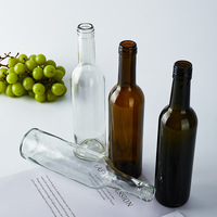 Dalam stok kualitas tinggi botol kaca jus portabel botol susu/jus/anggur/kaca bir kosong kuning/bening 375ml