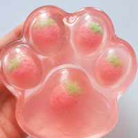 Mainan TikTok Viral Taba Squishy Cakar Kucing Kawaii Stroberi Jelly Lembut TPR Unisex Pereda Stres Sensorik Fidget untuk Usia 14+