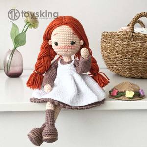 Adorable poupé<span class=keywords><strong>e</strong></span> au crochet inspiré<span class=keywords><strong>e</strong></span> d'<span class=keywords><strong>Anne</strong></span> Shirley, poupé<span class=keywords><strong>e</strong></span> de personnage tricoté<span class=keywords><strong>e</strong></span> à la main <span class=keywords><strong>avec</strong></span> une salopette pour la décoration de la chambre d'enfant et cadeau pour les fans - Product Image 6