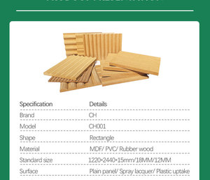 Panneau mural en <span class=keywords><strong>MDF</strong></span>, panneau cannelé flexible, <span class=keywords><strong>MDF</strong></span> pliable - Product Image 3