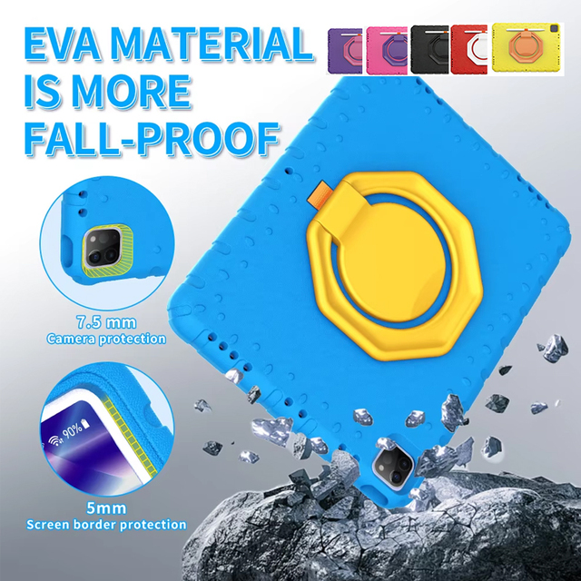 HGD HGD2403 Series Heavy Duty Shockproof Rugged Protective Case with 360 Rotating Kickstand for iPad Pro 12.9 13 Air Tablet Case