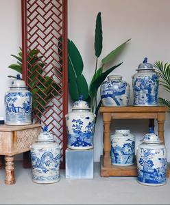 تنين صيني أزرق وأبيض برطمان زنجبيل سيراميك كبير بورسلين مينغ مزهرية عتيقة - Product Image 6