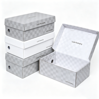 Boîte à chaussures en carton avec logo personnalisé, laminage noir mat, boîtes d'expédition en carton ondulé noires pour baskets, chaussures de sport, boîte en papier