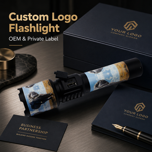 Corporate/Personal Gift Customize Freely 20W White Laser <b>LED</b> Flashlight <b>Rechargeable</b> 5000mAh Power Bank SOS IP45 Outdoor Torch - Product Image 2