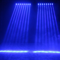 8 cabezales LED Sharpy de 10W para iluminación RGBWA con control DMX512/activación por sonido, clasificación IP33, aleación de aluminio, iluminación de escenario
