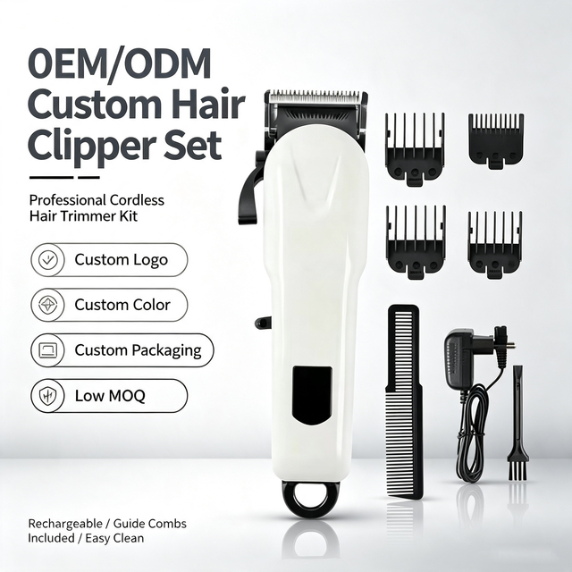 Professional Cordless Barber Stainless Steel USB Rechargeable Trimmer Spray Technology English Interface Hotel Household OEM/ODM