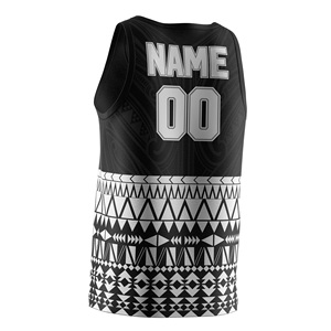 T-shirt de rugby noir et blanc à sublimation tendance, grande taille, débardeur de sport, chemise sans manches pour homme - Product Image 6