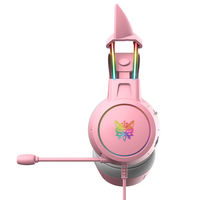 Casque de jeu ONIKUMA X15 PRO RGB avec oreilles de chat néon, casque de jeu détachable avec oreilles de chat pour filles