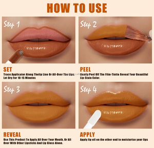 TK Meilleures Ventes Rouge à Lèvres Peel-Off 7 Couleurs, Vegan, Effet Mat, Hydratant, Non-Transfert, Waterproof - Product Image 2