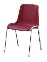 Chaise de salle à manger empilable moderne en plastique PP avec pieds en métal chromé pour restaurant, café, usage domestique