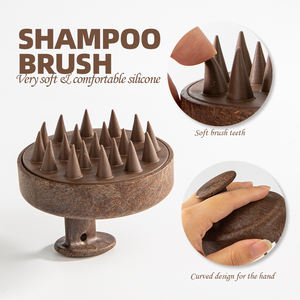 1Pc Coco-Shell Biodegradável Material Natural Eco-friendly <span class=keywords><strong>Scalp</strong></span> Massager <span class=keywords><strong>Brush</strong></span> Shampoo Massagem Escova Para Limpeza Do Cabelo - Product Image 4