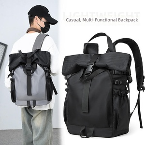 Custom Europe Casual Roll-up Roll-up Lid <b>Backpack</b> College Student Travel <b>Large</b> Capacity <b>Backpack</b> - Product Image 5