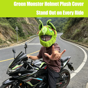 Funda de felpa para casco de motocicleta, piel sintética suave de conejo, forma de <span class=keywords><strong>duende</strong></span>, resistente al viento, resistente a los arañazos, decoración para casco de 12,6x19 pulgadas - Product Image 4