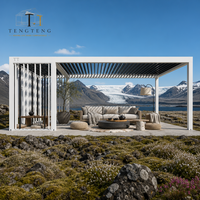 Pergola bioclimatique en alliage d'aluminium imperméable avec structure thermolaquée, certifiée CE, taille 3x3m et 3x4m pour l'extérieur