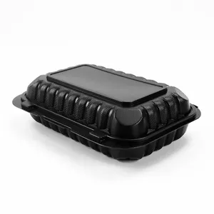 Compostable Takeaway Containers Chinese Hinged To Go Takeout Container Square Microwavable Carryout Food Container