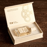 Boîte à parfum rigide de luxe sur mesure, style livre blanc magnétique, boîte fermée, présentation pour emballage cadeau de parfum