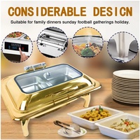 Chauffe-Plat Commercial Électrique 9L en Acier Inoxydable, Réchaud de Buffet de Luxe Moderne pour Restaurants