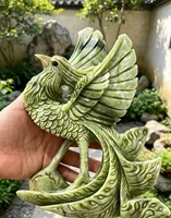 Statue de dragon volant sculptée en mosaïque de serpentine naturelle, grande taille, base château Feng Shui, sculpture de dragon fantastique pour la maison