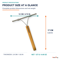 Brosse gratte-tapis robuste en acier inoxydable à trois couches dentelées, réutilisable, avec manche en bois de hêtre, pour poils d'animaux (chats, chiens) et tapis