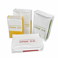 Sac en plastique tissé PP à fond plat avec valve pour mortier, enduit et plâtre, 20 kg, 25 kg
