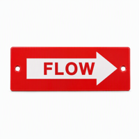 Panneau de signalisation directionnelle en PVC avec symbole FLOW pour les tuyaux industriels
