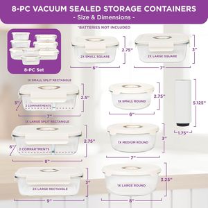 Vacuum Heatable Food Storage Containers Set 8 Glass Containers Electronic Pump Portable <b>Large</b> Capacity Modern Kitchen Camping - Product Image 4