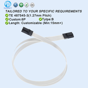 Maßgefertigte TE 487545 Flachbandkabel 1,27mm Rastermaß 2-30P Jumper FFC FPC Datenkabel mit Rundem Ende und Anschluss - Product Image 2