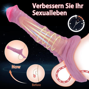Kühnes und Vergrößerndes Peniskondom für Herren mit Sperrring und Verzögerung – Dildo-Kondom für Paare Sexspielzeug - Product Image 3