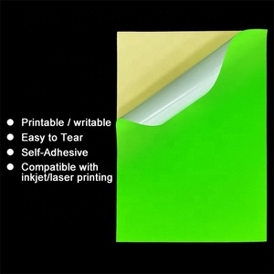 Neon Verde Fluorescente <span class=keywords><strong>Sticker</strong></span> <span class=keywords><strong>A4</strong></span> Foglio Pieno Opaco Adesivo Scrivibile Giallo Nome Tag Etichette Stampabile Luminoso Al Neon Adesivo di Carta - Product Image 2