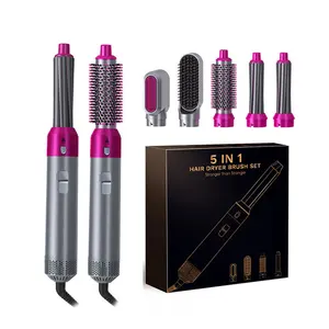 2024 New Electric Straightener Curler Hot Air Brush Blow Dryer 5 in 1 Hair Styler 1000W Hair Dryer Brush Styling Toot Set