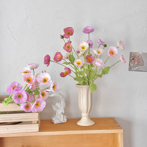 <span class=keywords><strong>Fleurs</strong></span> artificielles en soie réaliste de haute qualité, type pavot, pour la décoration de mariage et de la maison, avec technique de flocage - Product Image 2