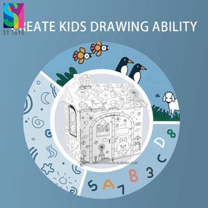 SY mainan gambar lukisan warna Playhouse rumah rumah coretan DIY anak - Product Image 3