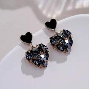 Pendientes de Moda para Mujer, Negros con Cristales de Imitación, Delicados y Elegantes, Regalo de Cumpleaños, Joyería con Dije - Product Image 6