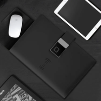 Carnet en cuir A5 de marque avec chargeur sans fil intégré, verrouillage par empreinte digitale, agenda et planificateur