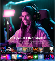 Vloglite 15W Lumière d'appoint photo RGB, panneau lumineux vidéo professionnel pour studio, mini-lumière de prise de vue pour appareil photo reflex numérique, en plastique