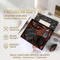 Zakelijk cadeauset voor heren: lederen riem en stropdas, kerstcadeaudoos, Valentijnscadeau