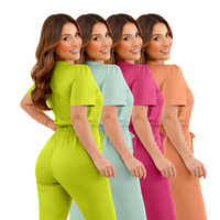 Esthéticienne extensible-Ensembles d'uniformes de technicien d'ongles Ensembles de gommage d'allaitement Femmes Scrubs médicaux personnalisés Fabricant de gros