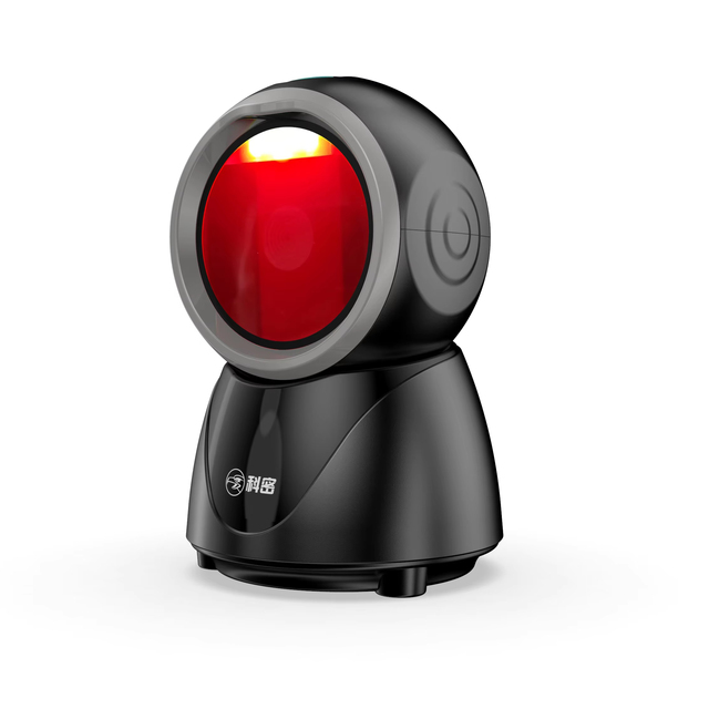 USB Wired Desktop Barcode Scanner 1D/2D Laser QR Code Reader with Cash Register & Hands-Free Scanning for Retail in Stock