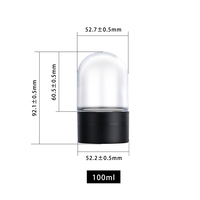 Pot dôme à double paroi à l'épreuve des enfants 26dram 100ml Spice 1/8th Conteneur de bourgeons en verre pour herbes comestibles Fleur sèche 3.5g Pot hermétique