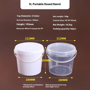 Seau en plastique <span class=keywords><strong>jetable</strong></span> direct d'usine de 5 litres scellé seau industriel épaissi pour tambours de distribution de revêtement de <span class=keywords><strong>peinture</strong></span> chimique - Product Image 3